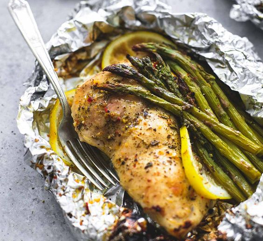 Lemon Chicken and Asparagus Foil Packs